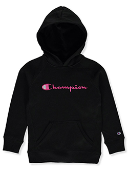 Girls' Embroidered Logo Hoodie by Champion in Pink
