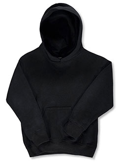 Basic Fleece Unisex Pullover Hoodie by Gildan in black, burgundy, gray and navy