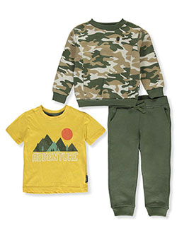 Boys' 3-Piece Adventure Joggers Set Outfit by Buffalo in Olive, Infants