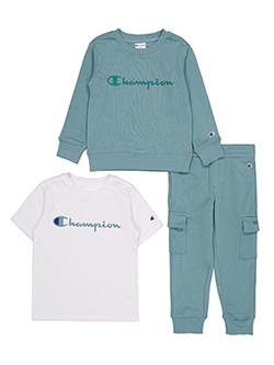 Champion Boys' 3-Piece Sweatshirt, Cargo Jogger, and T-Shirt Set