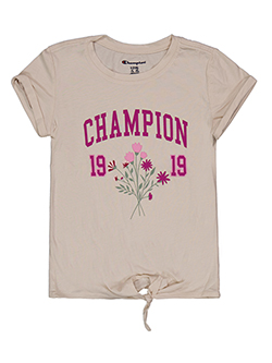 Champion Girls' Short Sleeve Tie-Front Floral 