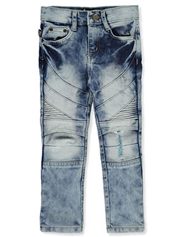 Boys' Moto Jeans by Akademiks in Ice blue, Boys Fashion