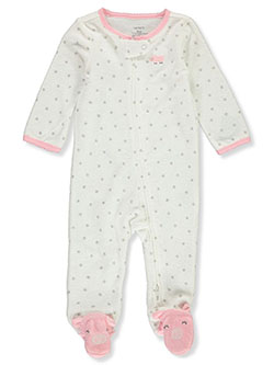 Baby Girls' Terry Footed Coveralls by Carter's in White, Infants
