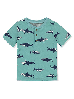 Boys' Sharks Henley Shirt by Carter's in Aqua