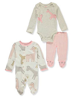 Baby Girls' 3-Piece Giraffe Layette Set by Carter's in Gray/pink, Infants