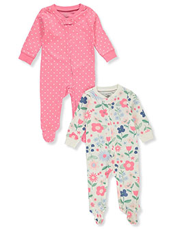 Baby Girls' 2-Pack Footed Coveralls by Carter's in Pink/multi, Infants