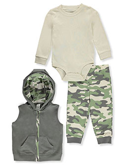 Boys' 3-Piece Camo Joggers Set Outfit by Carter's in Gray