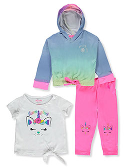 3-Piece Rainbow Cat Unicorn Leggings Set Outfit by Delia's Girl in Pink/multi