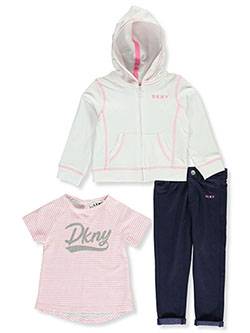 DKNY Girls Denim Jacket 3pc Legging Set Size 2T 3T 4T 4 5 6 6X $72