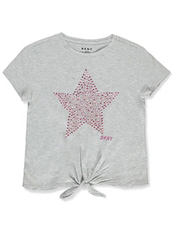 Girls' T-Shirt by DKNY in light heather and pink
