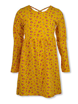 Girls' Floral Peasant Dress by Freestyle Revolution in Mustard