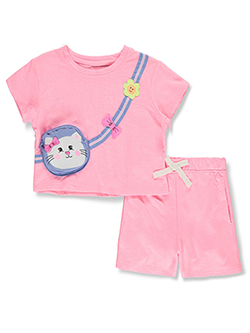 Freestyle Revolution Girls' 3-Piece Varsity Cherry Shorts Set Outfit