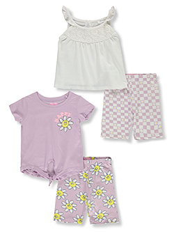 Freestyle Revolution Girls' 3-Piece Varsity Cherry Shorts Set Outfit