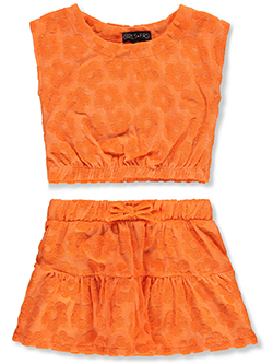 Freestyle Revolution Girls' 3-Piece Varsity Cherry Shorts Set Outfit