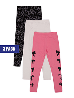 Freestyle Revolution Girls' Three-Pack Ribbon Print Leggings Set