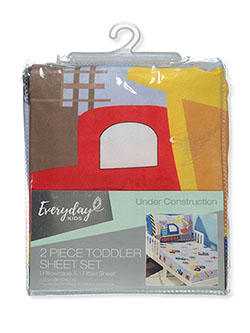 2-Piece Toddler Fitted Crib Sheet Set by Everyday Kids in Red/multi, Infants