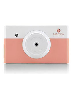Instapix Instant Print Digital Camera in Coral Pink by Minolta in Coral pink