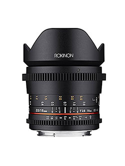 16mm T/2.6 Full Frame Cine Wide Angle Lens for Sony E-Mount, Black by Rokinon