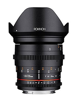 20mm T1.9 Cine DS AS ED UMC Wide Angle Cine Lens for Nikon by Rokinon