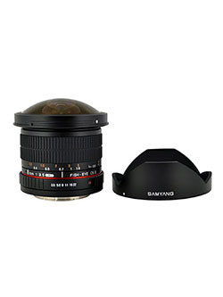 HD8M-NEX 8mm f/3.5 HD Fisheye Lens with Removable Hood for Sony E-Mount DSLR by Rokinon