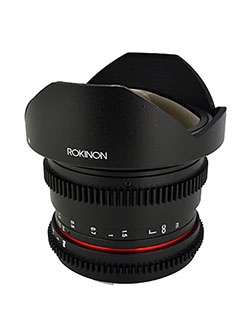 RKHD8MV-C HD 8mm t/3.8 Fisheye Fixed Lens for Canon with De-clicked Aperture and Removable H by Rokinon