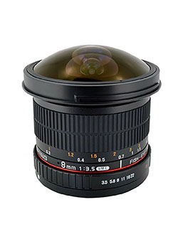 SYHD8M-C 8mm f/3.5 HD Lens with Removable Hood for Canon by Samyang - $249.00