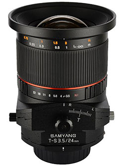 Tilt-Shift SYTS24-N 24mm f/3.5 Tilt Shift lens for Nikon by Samyang