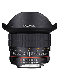 12mm F2.8 Ultra Wide Fisheye Lens for Pentax DSLR Cameras- Full Frame Compatible by Samyang in Black