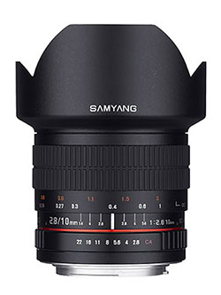 10mm F2.8 ED AS NCS CS Ultra Wide Angle Lens for Pentax K and Samsung K Mount Digital SLR Ca by Samyang in Black