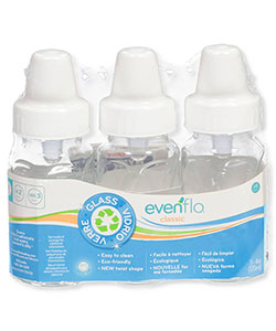 3-Pack Customflow Glass Bottles by Evenflo in Ivory