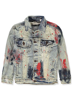 Denim Paint Splatter Jacket by Evolution In Design in Light tint - $39.99