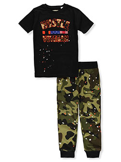 Boys' Hustle Drip T-Shirt by FWRD in Black/camo, Sizes 8-20