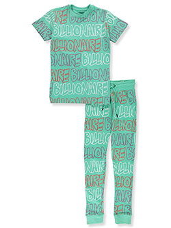 2-Piece Billionaire Joggers Set Outfit by Evolution in Design in mint and red