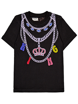 FWRD Boys' King Charm and Chain Rhinestone Accent Graphic T-Shirt