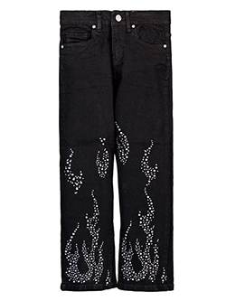 FWRD Boys' Jeans with Studded Flames Embellishment