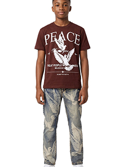 FWRD Boys' Relaxed Straight Jeans with Dove Print