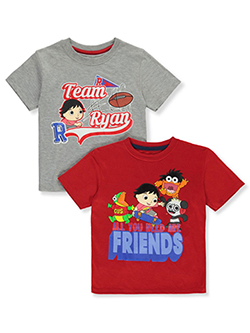Boys' 2-Pack T-Shirts by Ryan's World in Gray/red