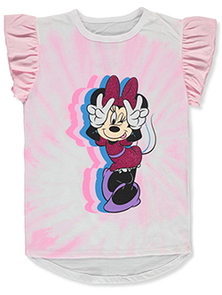 Girls' Tie-Dye Glitter T-Shirt by Disney Minnie Mouse in Pink