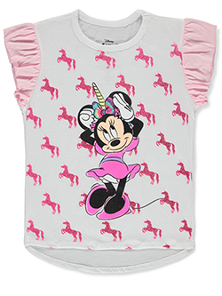 Girls' Glitter Unicorn T-shirt by Disney Minnie Mouse in White