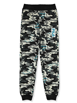 Boys' Camo Joggers by Fila in black, hunter green and navy, Sizes 8-20