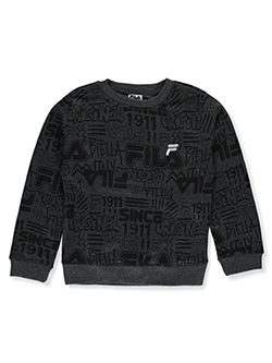 Boys' L/S Pullover Sweatshirt by Fila in blue, charcoal gray, red and white, Sizes 8-20