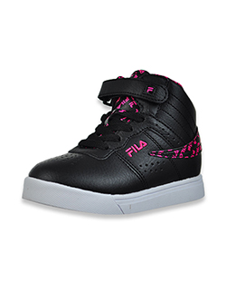 Girls' Vulc-13 Hi-Top Sneakers by Fila in dark gray and red, Toddler