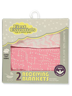 2-Pack Receiving Blankets by First Essentials in Pink