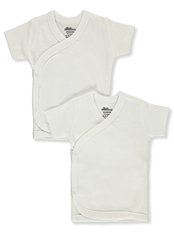 Baby Unisex 2-Pack Short-Sleeved Snap Shirts by First Essentials in White
