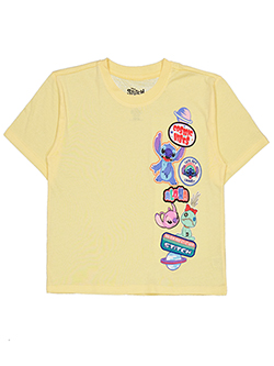 Disney Stitch Girls' Patches Graphic T-Shirt