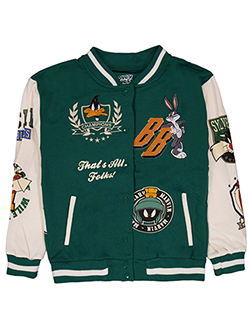 Looney Tunes Boys' Varsity Bomber Embroidered Patches Jacket