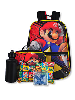 Boys' Backpack 5-Piece Mega Set by Super Mario in Red/multi, School Uniforms