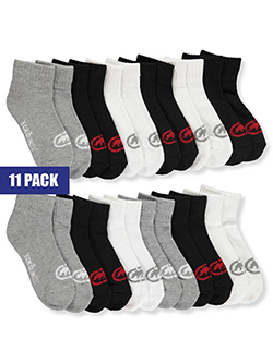 Boys' 11-Pack Quarter Socks by Ecko Unltd. in Black/white/gray