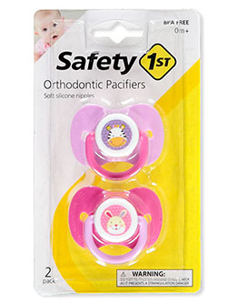 2-Pack Orthodontic Pacifiers by Safety 1st in purple/fuchsia and yellow multi, Infants