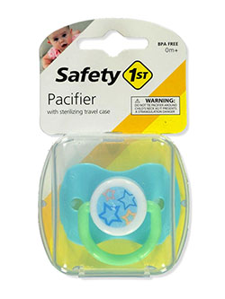Pacifier With Sterilizing Travel Case by Safety 1st in blue/multi, fuchsia/multi, green/multi and purple/multi